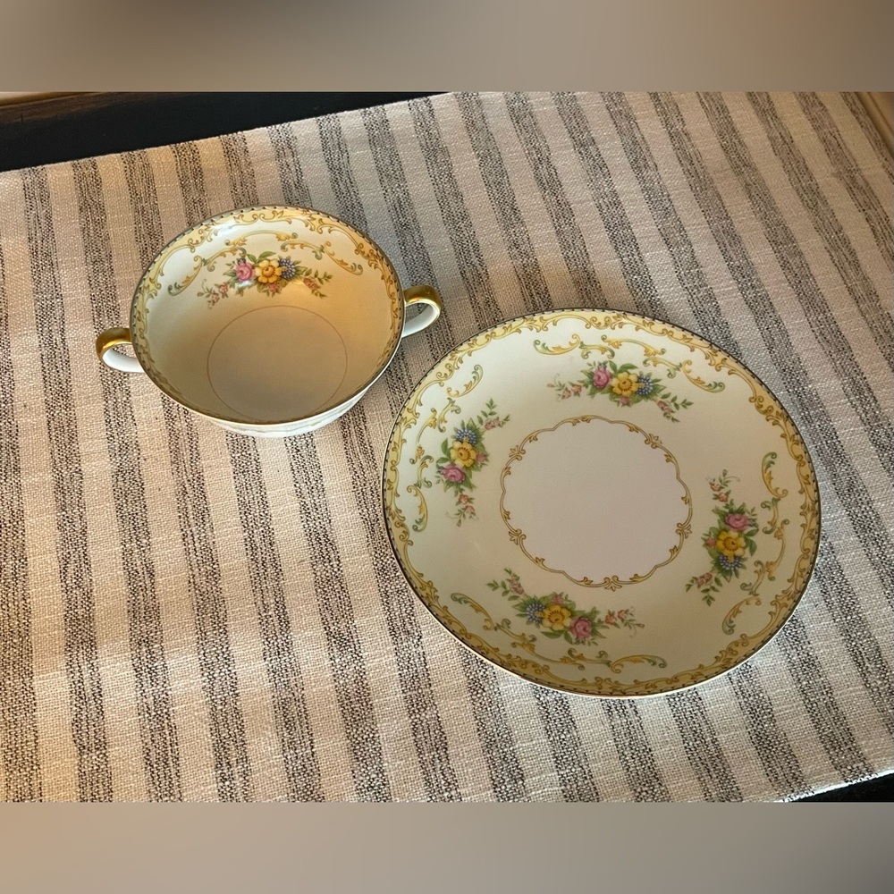 Noritake China Mimi / Japan Soup Bowl & Plate Set